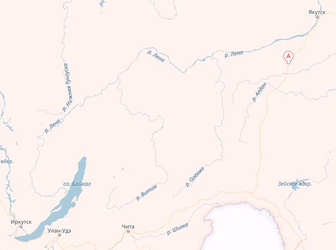 место поломки на карте: 300 км от Якутска